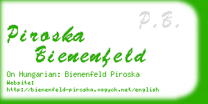piroska bienenfeld business card